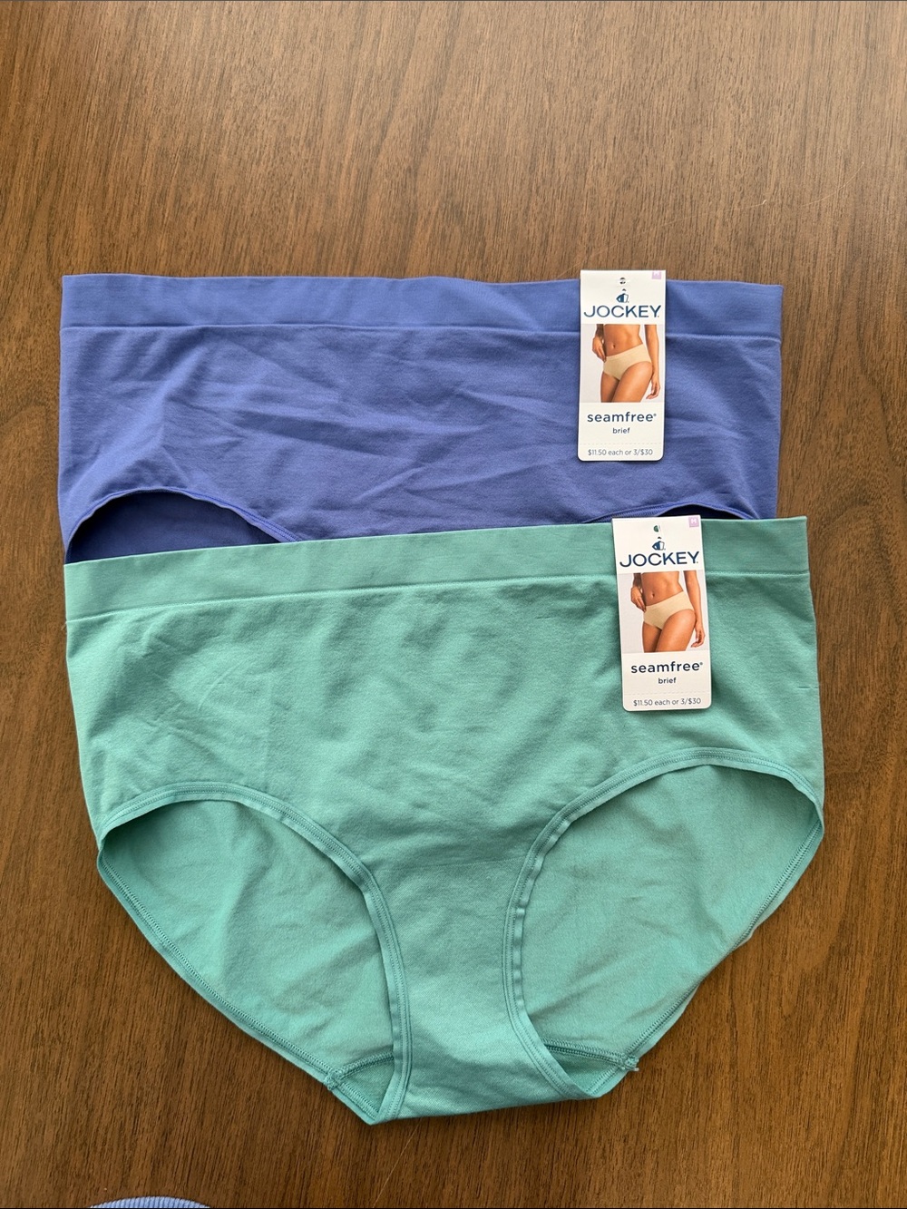 Jockey Seamfree Briefs in Periwinkle & Mint - 2 Pack